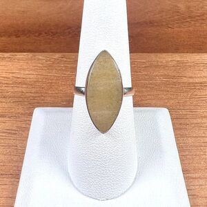 Honey Aragonite Ring Gemstone made with Solid .925 Sterling Silver - Sz 8